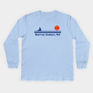 Harvey Cedars, NJ - Sailboat Sunrise Kids Long Sleeve T-Shirt